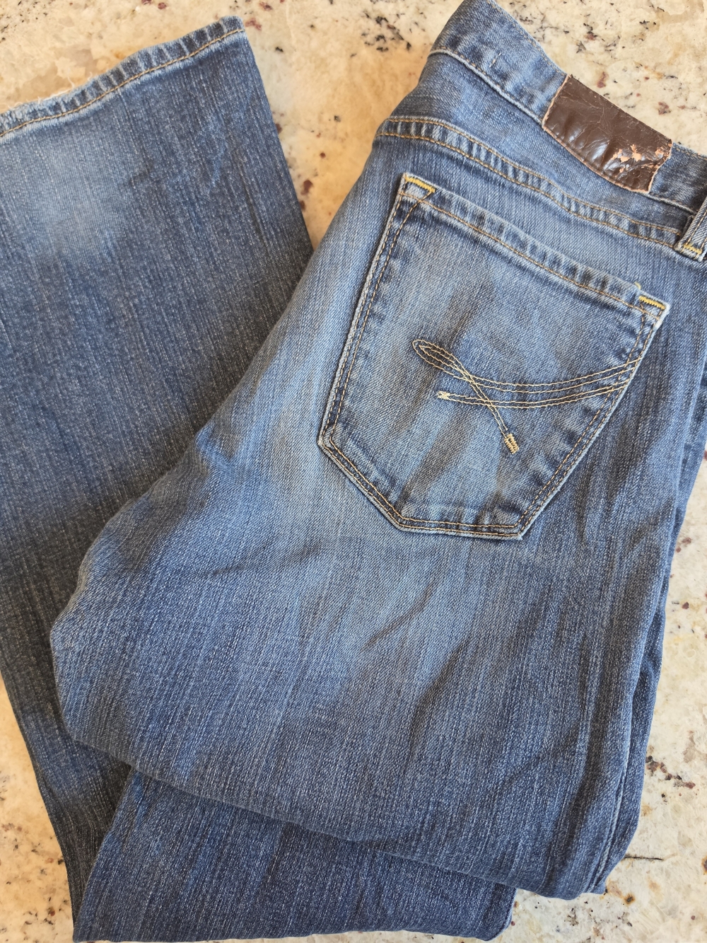 New York & Company Women's Blue Wide Leg Flare Jeans